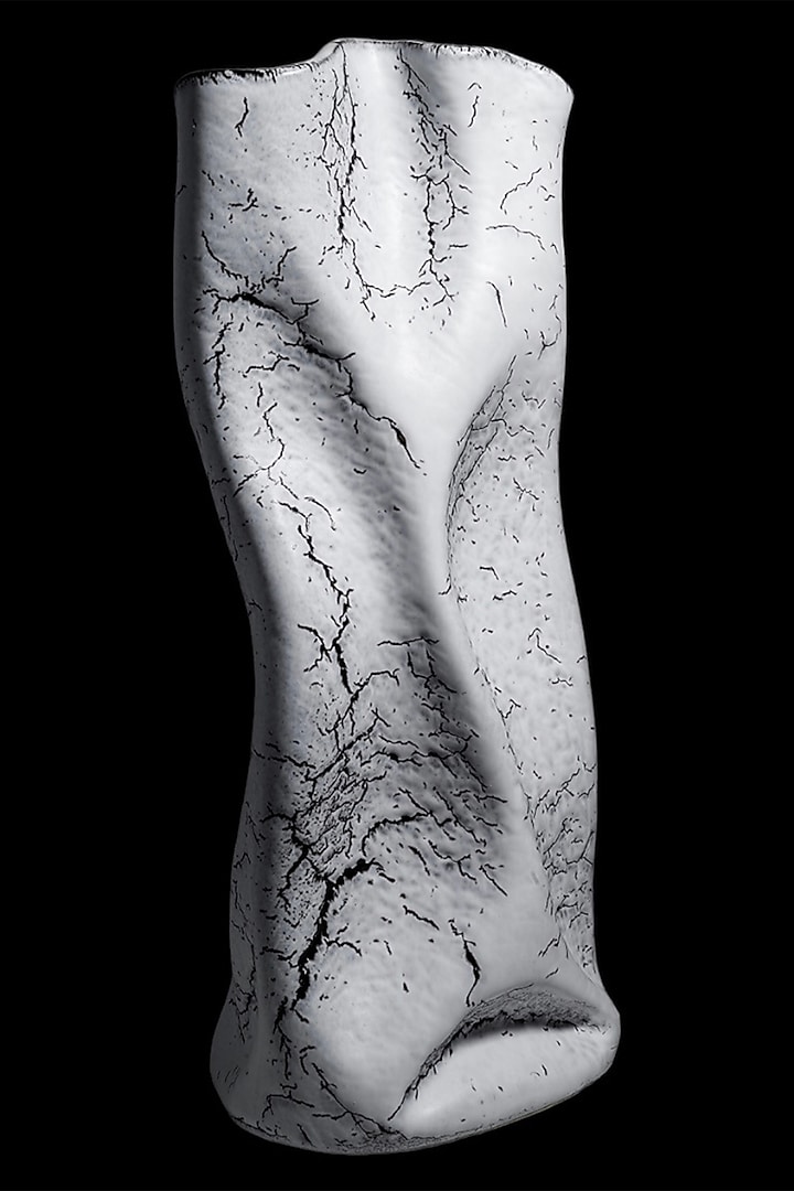 White Ceramic Handcrafted Nebulous Vase by La Dimora Selections at Pernia's Pop Up Shop